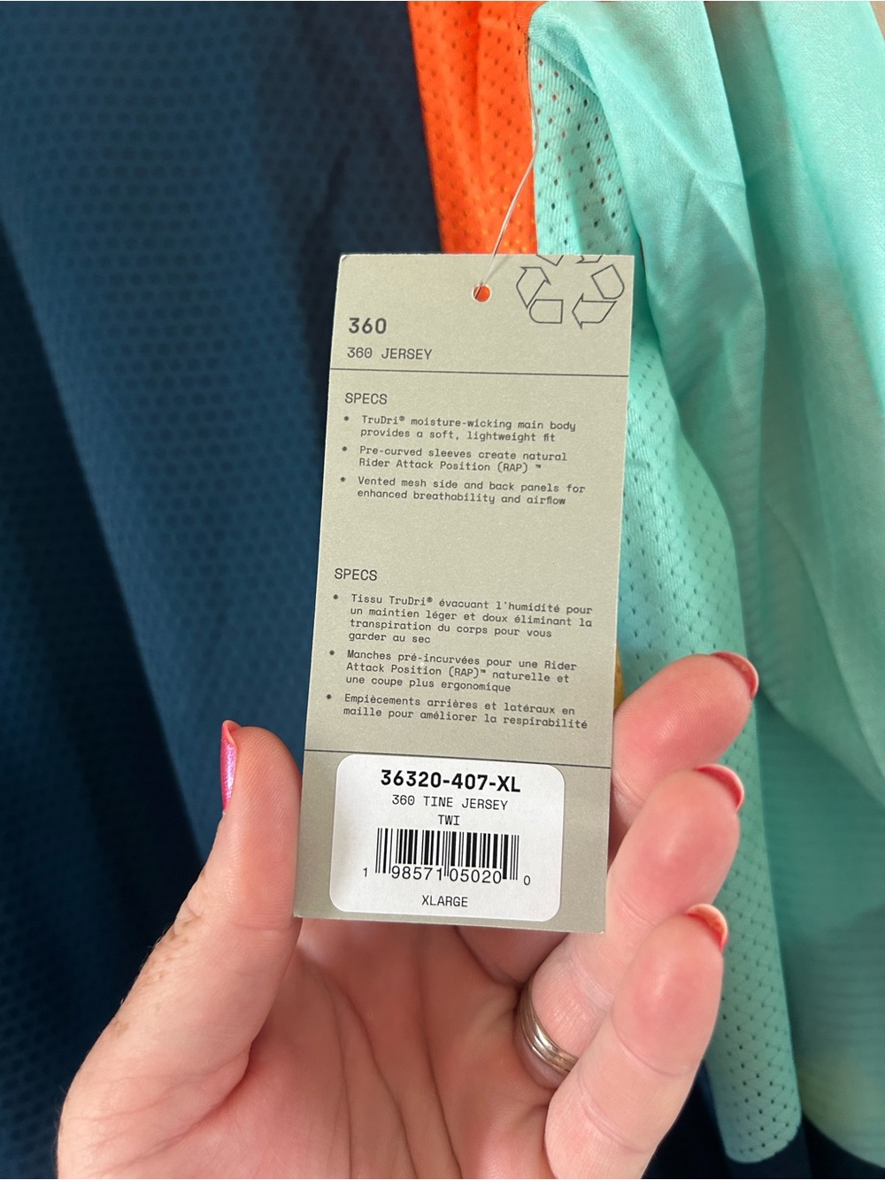 Fox Men’s Long Sleeve Jersey - Navy with Teal & Orange Accents - Picture 2 of 5